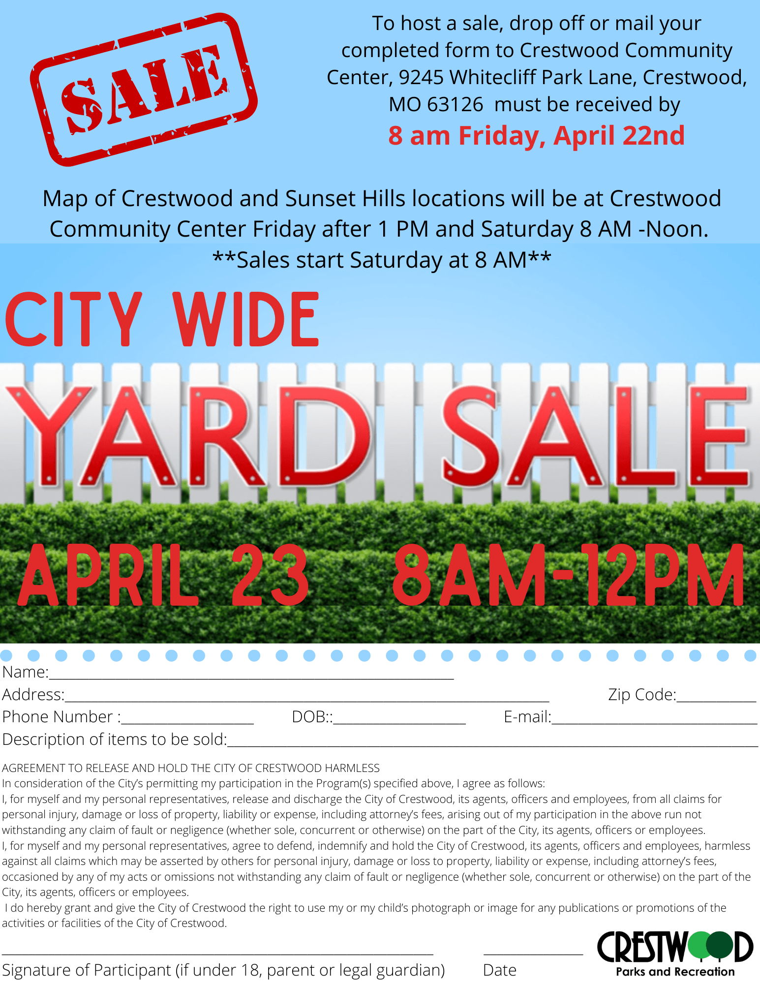 2022 Citywide Yard Sale