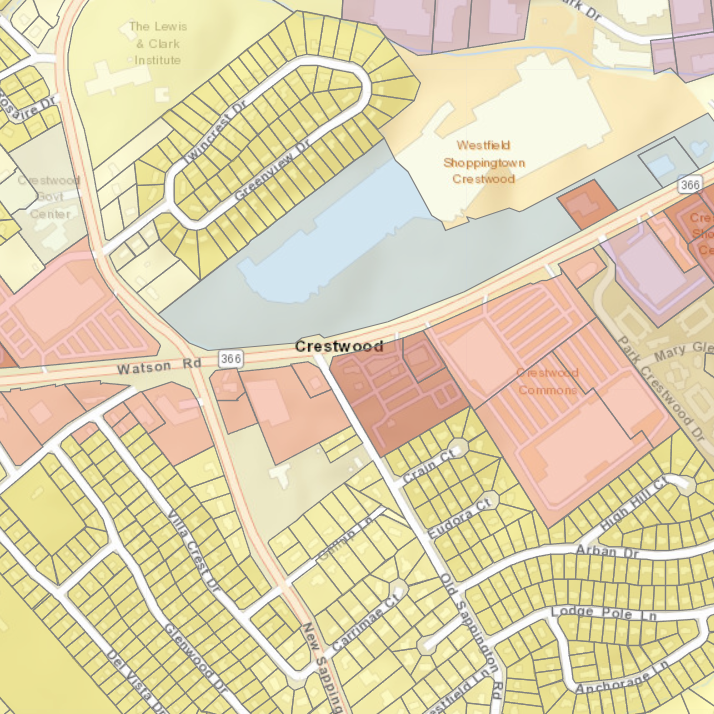 crestwood zoning map